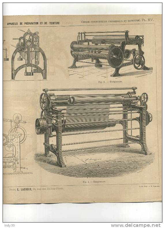 - IMPRESSION ET TEINTURE . APPAREILS DE PREPARATION ET DE TEINTURE .  GRAVURE DE L´EXPOSITION DE PARIS DE 1878 - Rugs, Carpets & Tapestry