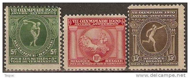 Belgium 1920 Mi# 159-161 * MH - Unused Stamps