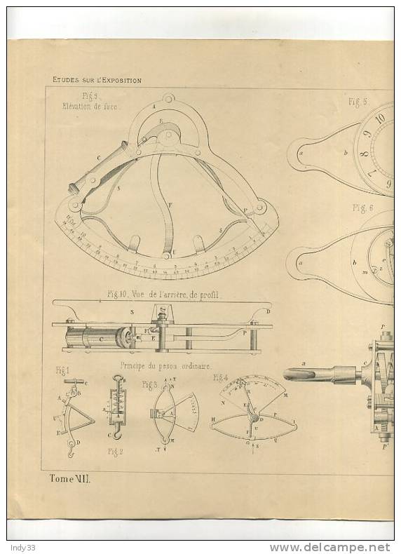 - MACHINES AGRICOLES . DYNAMOMETRES  .  GRAVURE DE L´EXPOSITION DE PARIS DE 1878 - Other Apparatus