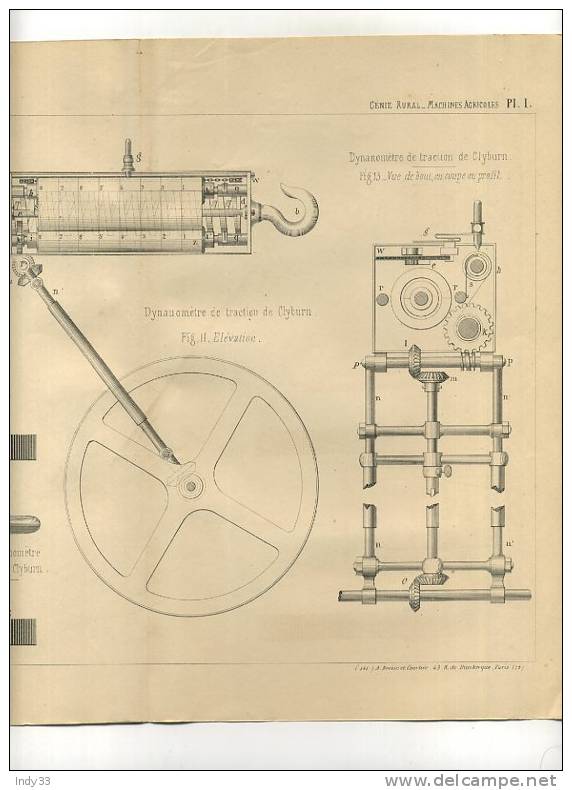 - MACHINES AGRICOLES . DYNAMOMETRES  .  GRAVURE DE L´EXPOSITION DE PARIS DE 1878 - Other Apparatus