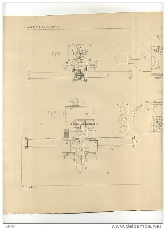 - MACHINES AGRICOLES . DYNAMOMETRES  .  GRAVURE DE L´EXPOSITION DE PARIS DE 1878 - Andere & Zonder Classificatie