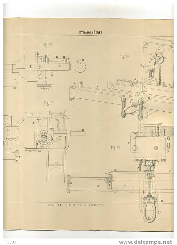 - MACHINES AGRICOLES . DYNAMOMETRES  .  GRAVURE DE L´EXPOSITION DE PARIS DE 1878 - Andere & Zonder Classificatie