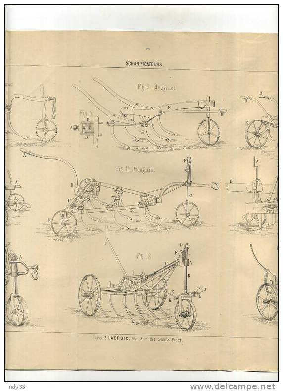 - MACHINES AGRICOLES . SCARIFICATEURS  .  GRAVURE DE L´EXPOSITION DE PARIS DE 1878 - Autres & Non Classés