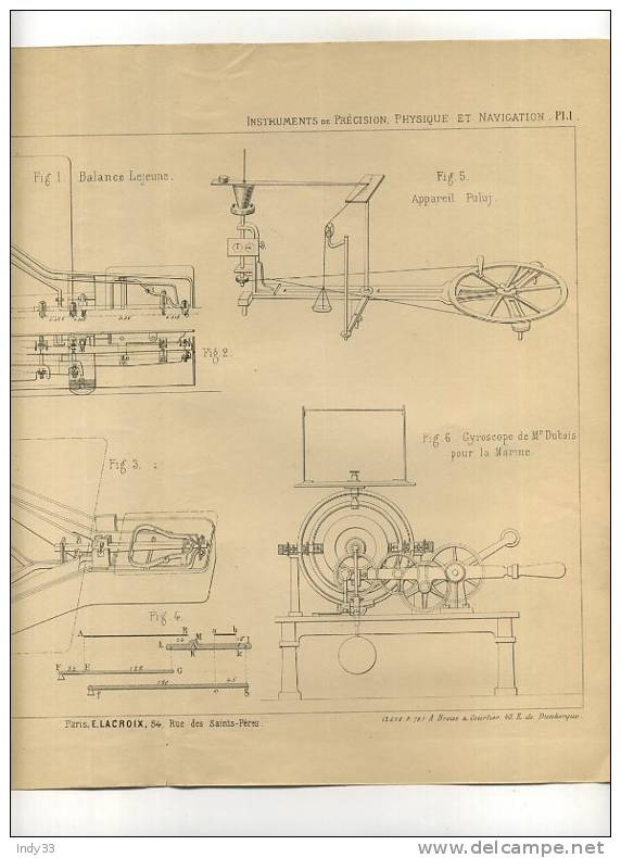 - INSTRUMENTS DE PRECISION , PHYSIQUE ET NAVIGATION . GRAVURE DE L´EXPOSITION DE PARIS DE 1878 - Andere Geräte