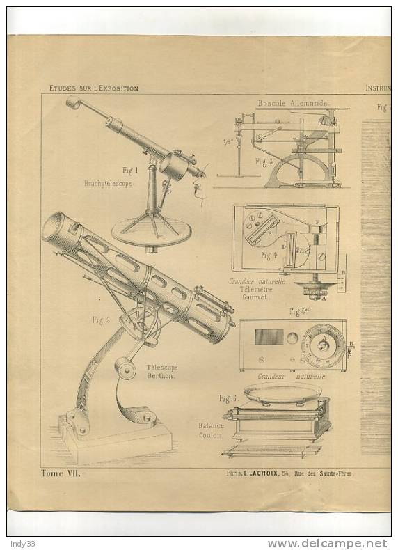 - INSTRUMENTS DE PRECISION , PHYSIQUE ET NAVIGATION . GRAVURE DE L´EXPOSITION DE PARIS DE 1878 - Otros Aparatos