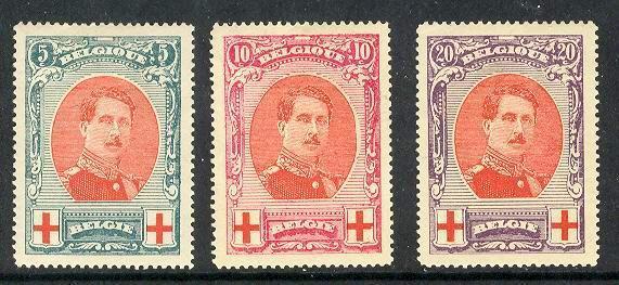 Belgie COB 132 / 134 * - 1914-1915 Red Cross