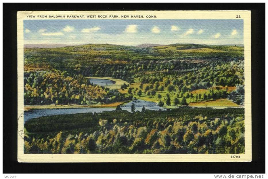 View From Baldwin Parkway, West Rock Park, New Haven, Connecticut 1944 - New Haven