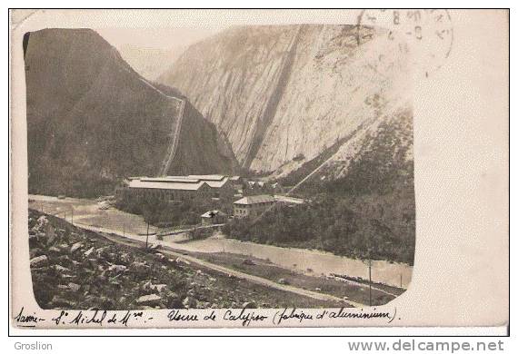 SAINT MICHEL DE MAURIENNE CP PHOTO USINE DE CALYPSO (FABRIQUE D'ALUMINIUM) 1919 - Saint Michel De Maurienne