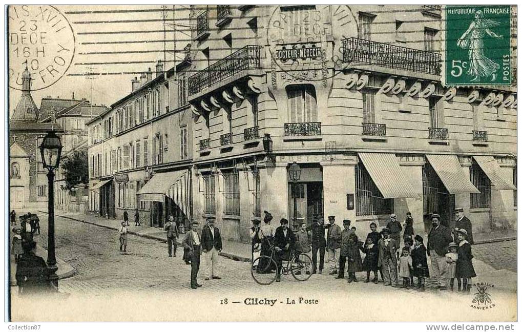 92 - CLICHY - LA POSTE - FACTEUR - TRES BELLE ANIMATION - Clichy