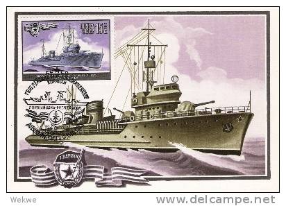 Rl235/ UDSSR -  Maximumkarte, Kriegsschiff 1982 M. 1-Tag-Stempel - Maximum Cards