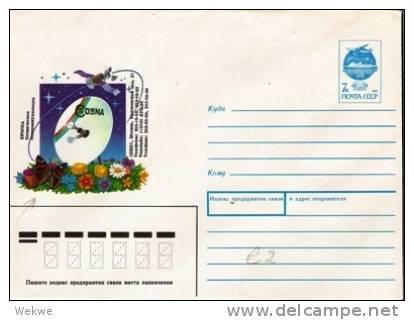 Rl241/  RUSSLAND -GA 1992 Satelit, Sat.-Schüssel, Blumen, Schmetterling - Stamped Stationery