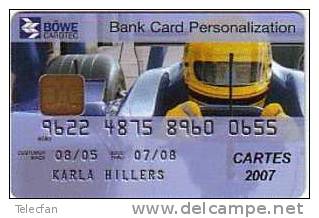 CARTE A PUCE BANK CARD BOWE CARDTEC 2007 FORMULA 1 SUPERBE - Exhibition Cards