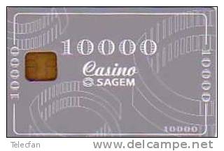CARTE A PUCE SAGEM CASINO 10000 GRISE RARE SUPERBE - Beurskaarten