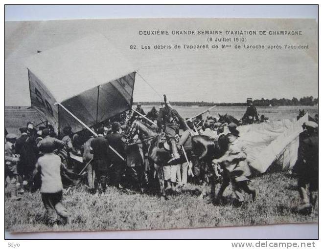 2eme Semaine Aviation Champagne 8/7/1910 Accident De Madame De Laroche - Meetings