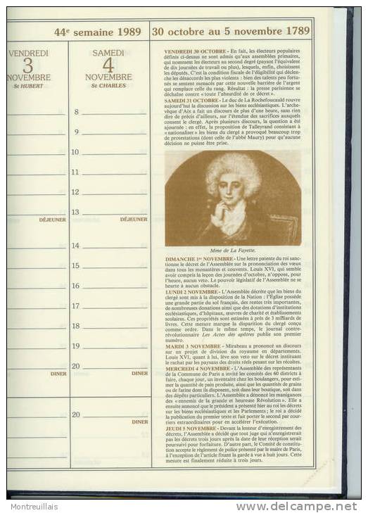 Agenda Vierge Du Bicentenaire 1789/1989, Superbe - Agendas