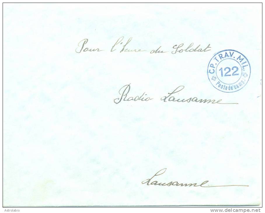 Suisse 1940  Poste De Campagne. Lettre Militaire. - Dokumente