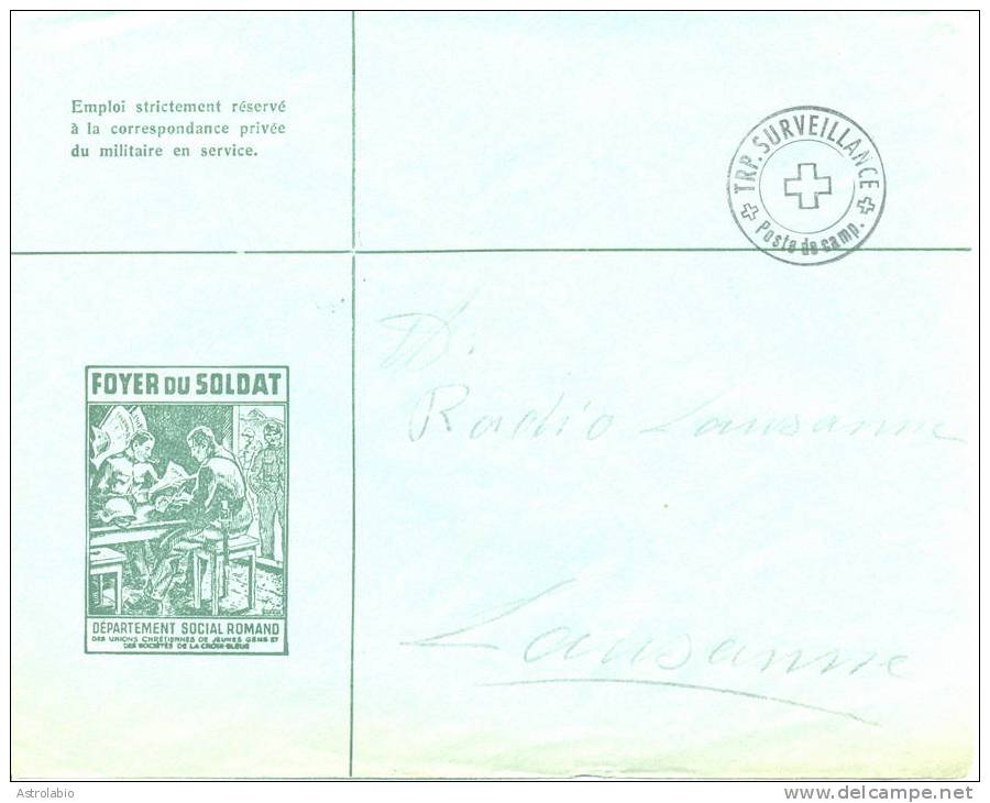 Suisse 1940  Poste De Campagne. Lettre Militaire. - Documenti