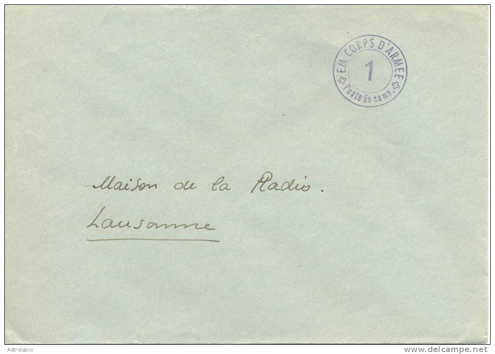 Suisse 1940  Poste De Campagne. Lettre Militaire. - Documenten