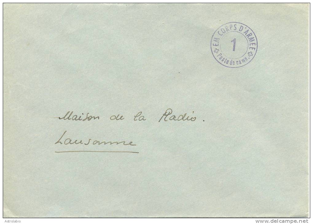 Suisse 1940  Poste De Campagne. Lettre Militaire. - Dokumente