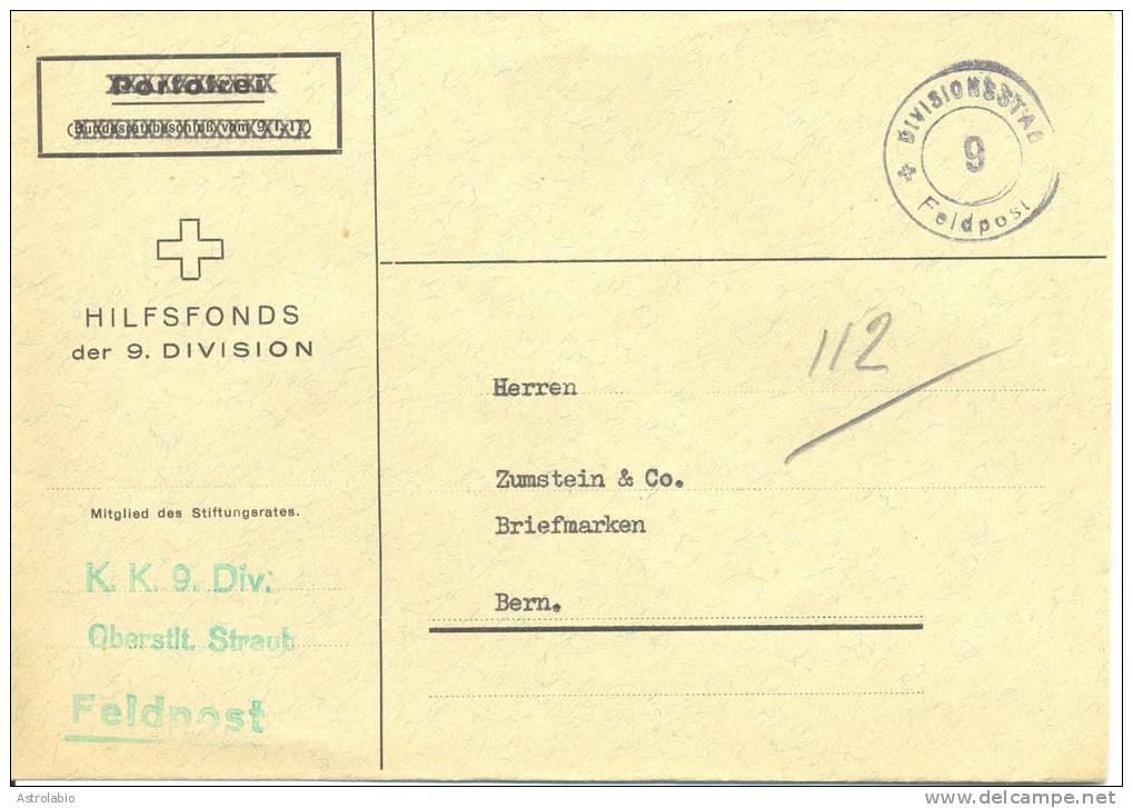 Suisse 1940  Poste De Campagne. Lettre Militaire. - Dokumente