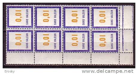 M4091 - FRANCE FICTIFS Yv N°158 ** BLOC X 8 - Finti