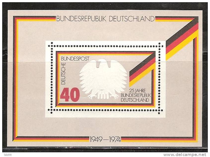 Allemagne BF 9*    25° Anniversaire De La RFA   Drapeau Allemand - Stamps