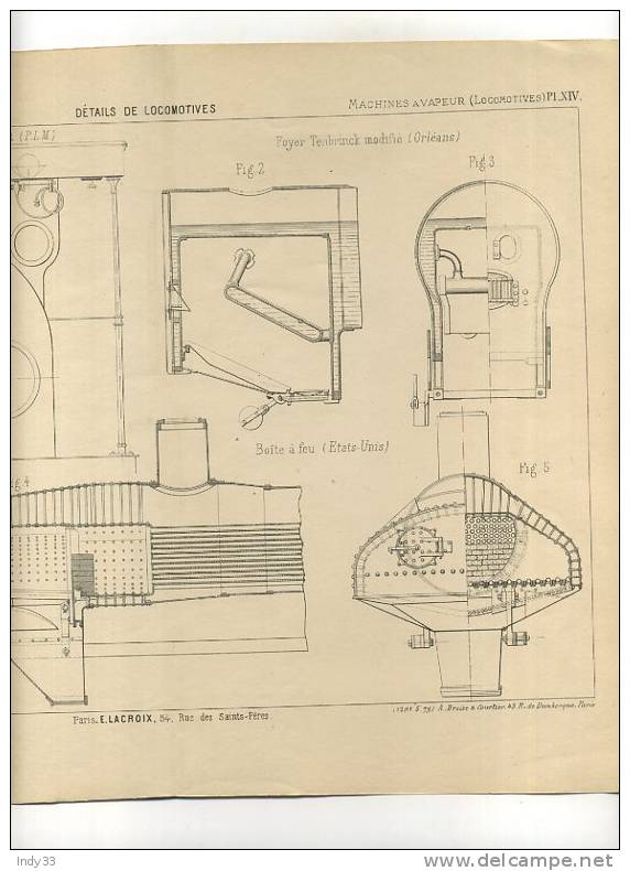 - DETAILS DE LOCOMOTIVES . GRAVURE DE L´EXPOSITION DE PARIS DE 1878 - Chemin De Fer