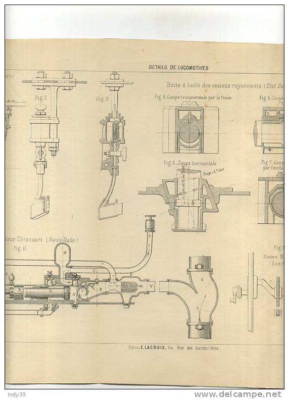 - DETAILS DE LOCOMOTIVES . GRAVURE DE L´EXPOSITION DE PARIS DE 1878 - Chemin De Fer