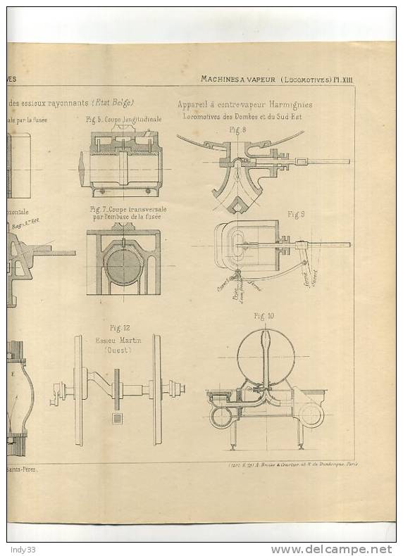 - DETAILS DE LOCOMOTIVES . GRAVURE DE L´EXPOSITION DE PARIS DE 1878 - Chemin De Fer