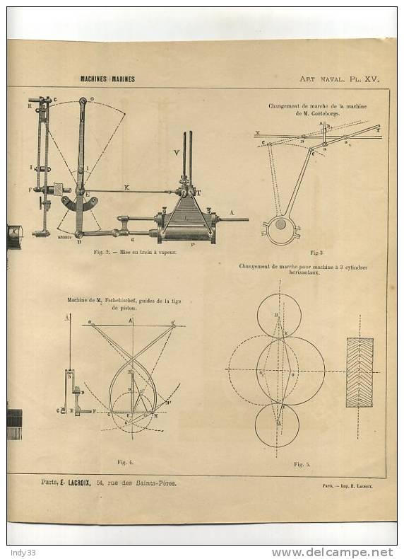 - MACHINES MARINES . TREUIL SERVO-MOTEUR . GRAVURE DE L´EXPOSITION DE PARIS DE 1878 - Techniek & Instrumenten