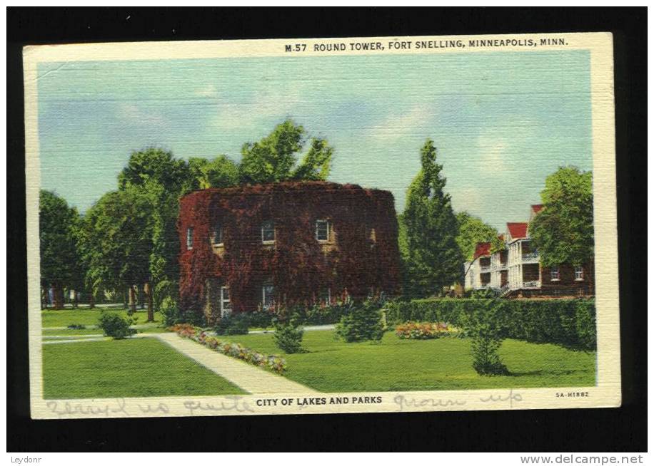 Round Tower, Fort Snelling, Minneapolis, Minnesota, City Of Lakes And Parks 1947 Air Mail - Sonstige & Ohne Zuordnung