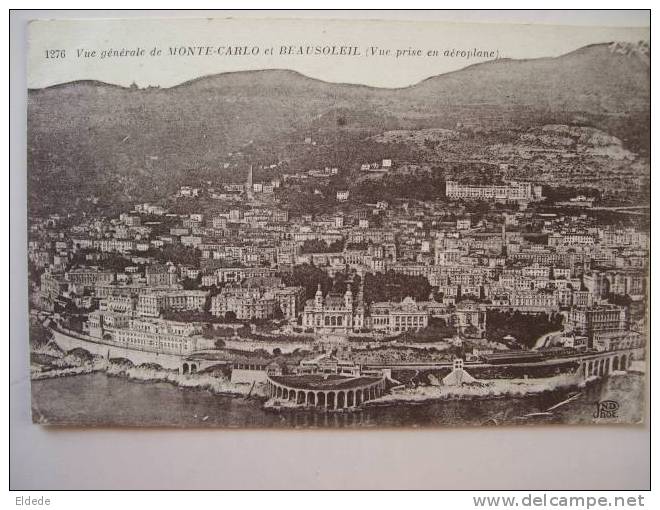 1276 Vue Generale De Monte Carlo Et Beausoleil Vue Prise En Aeroplane - Autres & Non Classés