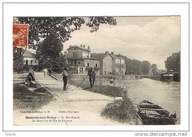 SAMOIS-sur-SEINE - Le Bas-Samois - La Seine Vue De L'Ile De Vauterre  -  Cpa  écrite,circulée 1913 - Samois