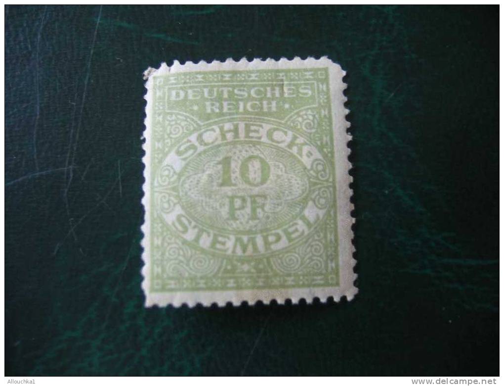 ERINOPHILIE/ VIGNETTE/ LABEL /AUFKLEBER/ ETICHETTE FISCAUX ** ALLEMAGNE DEUTSCHES REICH SCHECK STEMPEL 10 PF - Erinnofilie