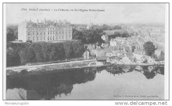 72 )FL) SABLE, Le Chateau Vu De L'église Notre Dame, Ed Malicot, N° 1744, - Sable Sur Sarthe