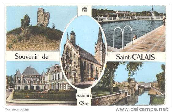 72 )FL) SAINT CALAIS, Multivues Colorisée, CPSM, Cim Edit - Saint Calais