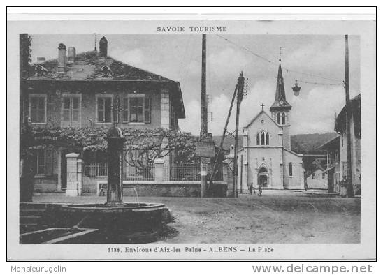 73 )FL) ALBENS, La Place, Bords Blancs (carte Bleutée) - Albens