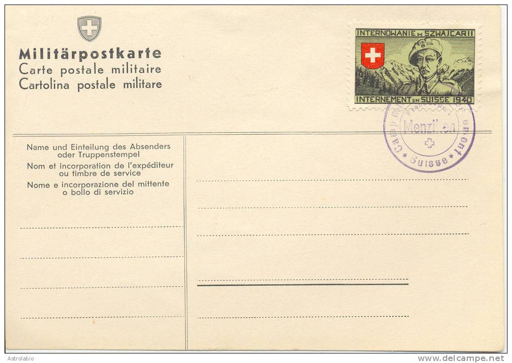 Suisse 1940 " Carte Postale Militaire " Obliteration Et Timbre - Cartas & Documentos