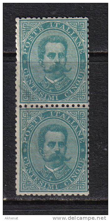 RG90 - REGNO 1879, 5 Cent N. 37 In Coppia Verticale  ** - Mint/hinged