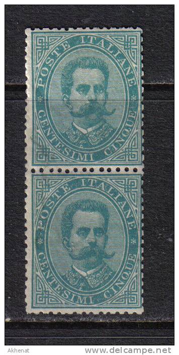 RG90 - REGNO 1879, 5 Cent N. 37 In Coppia Verticale  ** - Neufs