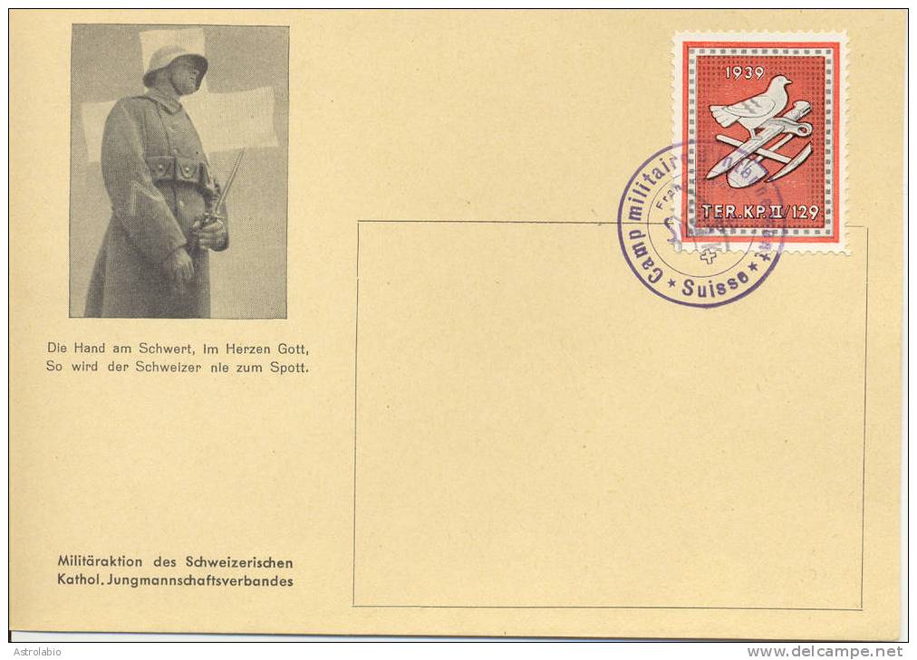 Suisse 1940 " Carte Postale Militaire " Obliteration Et Timbre, Poste De Campagne - Dokumente