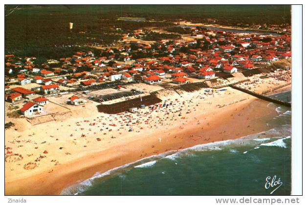 CARTE POSTALE DE MIMIZAN - VUE GENERALE SUR LA GRANDE PLAGE NORD - AU FOND LE COURANT - Mimizan