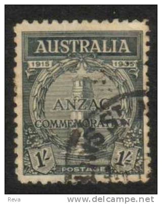 AUSTRALIA  1/-  BLACK  ANZAC  20TH ANNIVERSARY 1935  USED  CV40$A  READ DESCRIPTION !! - Officials