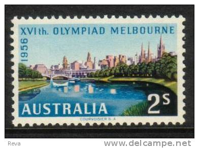 AUSTRALIA  2/- BLUE OLYMPIC MELBOURNE GAMES SKYLINE 1956  CV$6 MINT  READ DESCRIPTION !! - Dienstmarken