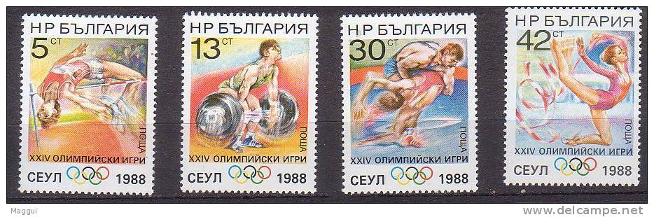 BULGARIE  N° 3186/89 **  Jo 1988 Saut En Hauteur-lutte-halterophilie-gymnastique - Ete 1988: Séoul