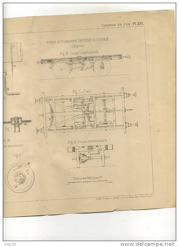 - CHEMINS DE FER . FREINS . GRAVURE DE L´EXPOSITION DE PARIS DE 1878 - Ferrocarril