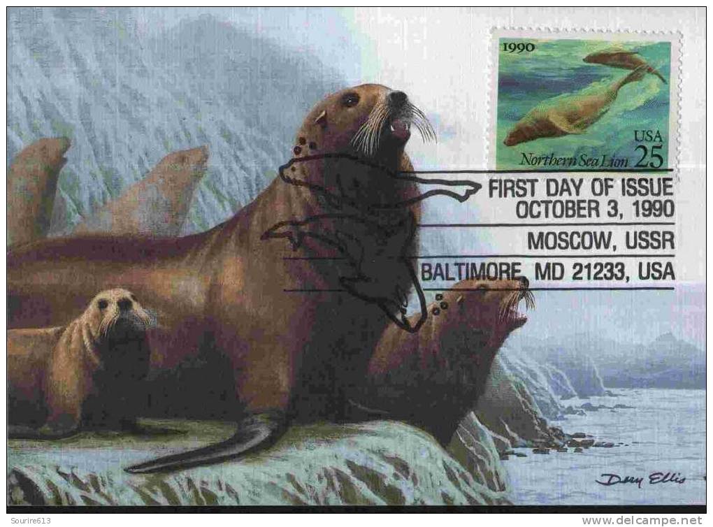 CPJ Usa 1990 Mammifères Marins Lions De Mer - Other & Unclassified