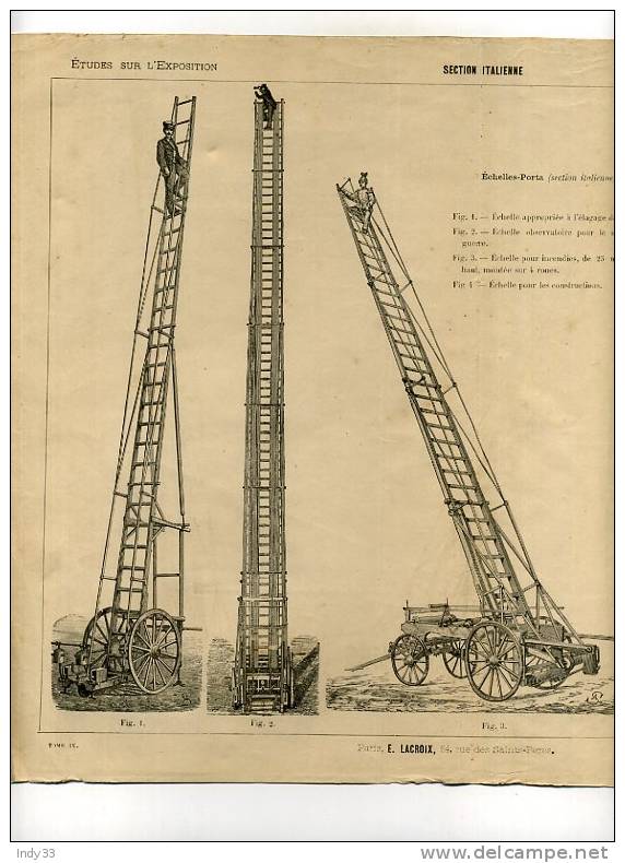 - ECHELLES-PORTA . SECTION ITALIENNE . GRAVURE DE L´EXPOSITION DE PARIS DE 1878 - Andere & Zonder Classificatie