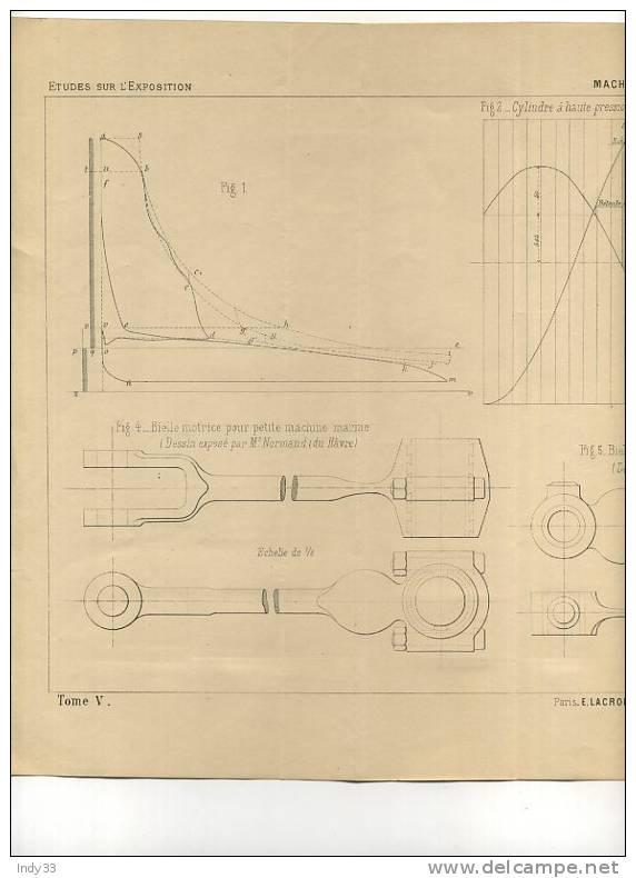 - MACHINES MARINES . CYLINDRE A HAUTE PRESSION COMPOUND . GRAVURE DE L´EXPOSITION DE PARIS DE 1878 - Andere & Zonder Classificatie