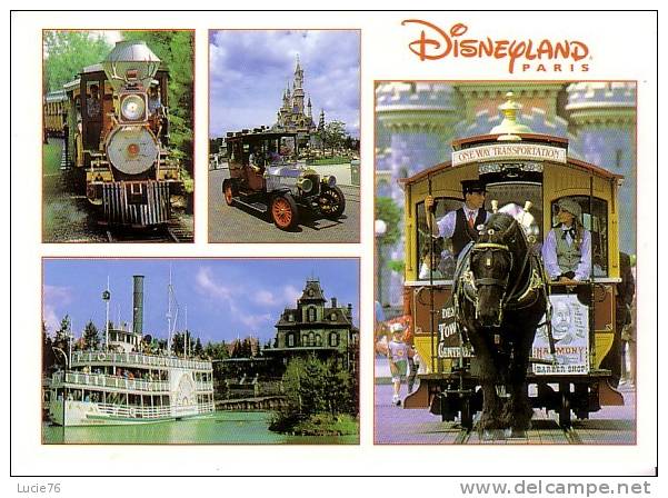 DISNEYLAND - Paris -   Les TRANSPORTS  - 4 Vues - Disneyland